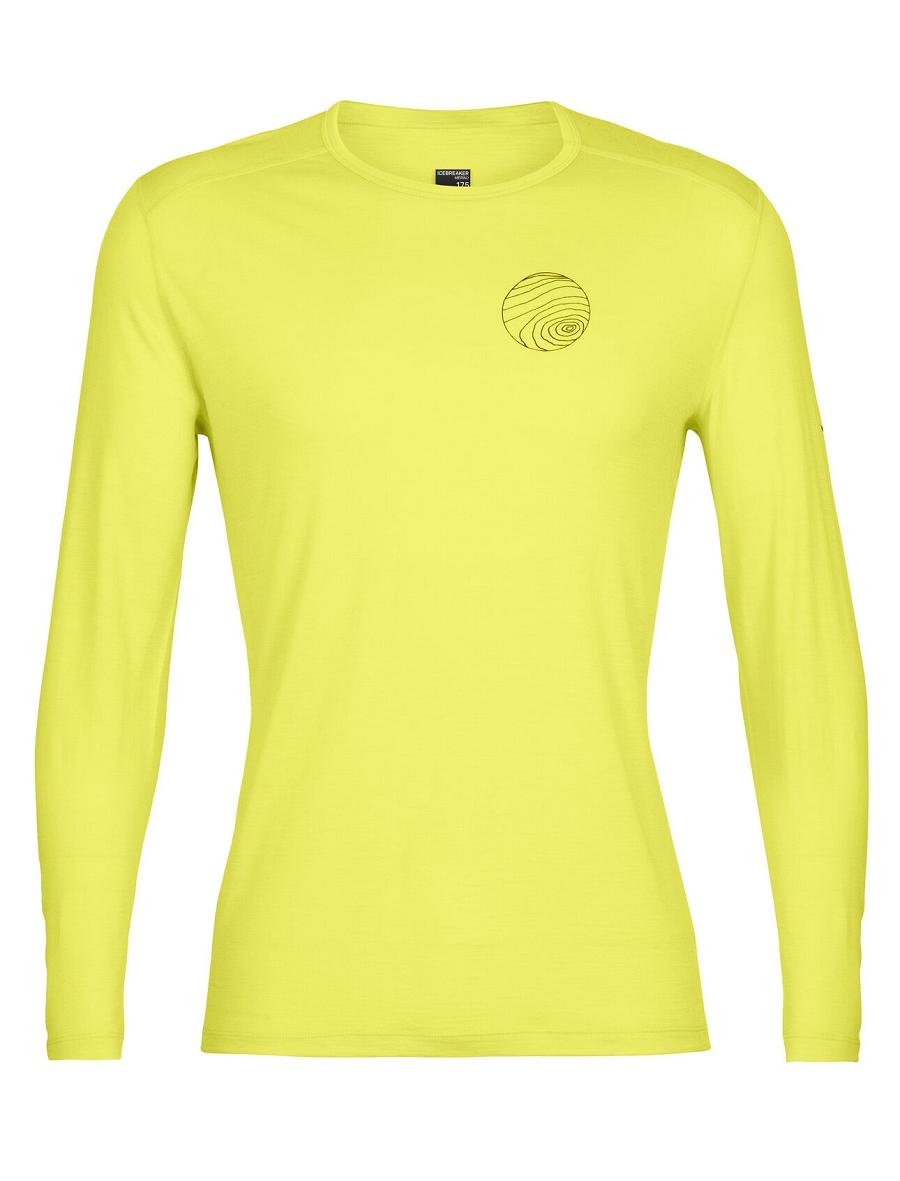 Base Layers Icebreaker Merino 200 Oasis Long Sleeve Crewe Alps 3D Homme Jaune | FR 1350KORI